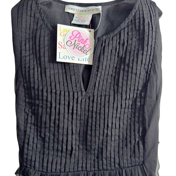Gretchen Scott Dazzle Me Black Sheer Lined Tunic Blouse NWT Southern - Picture 3 of 7